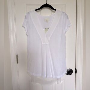 Deletta Anthropologie Ivory Lace back layered Pori Top XS